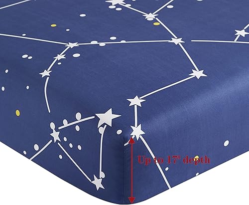 Miniatura 5 de Marina Decoration Juego de sábanas ultra suave y sedosa con bolsillo profundo y estampado rico de rayón derivado de bambú para todas las estaciones,