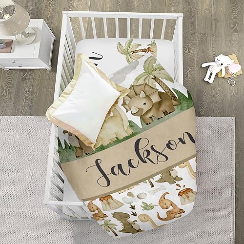 Miniatura 3 de Juego de cama para cuna de bebé juego de guardería personalizado para recién nacidos con nombre de bebé personalizado, juego de cuna de 3 piezas