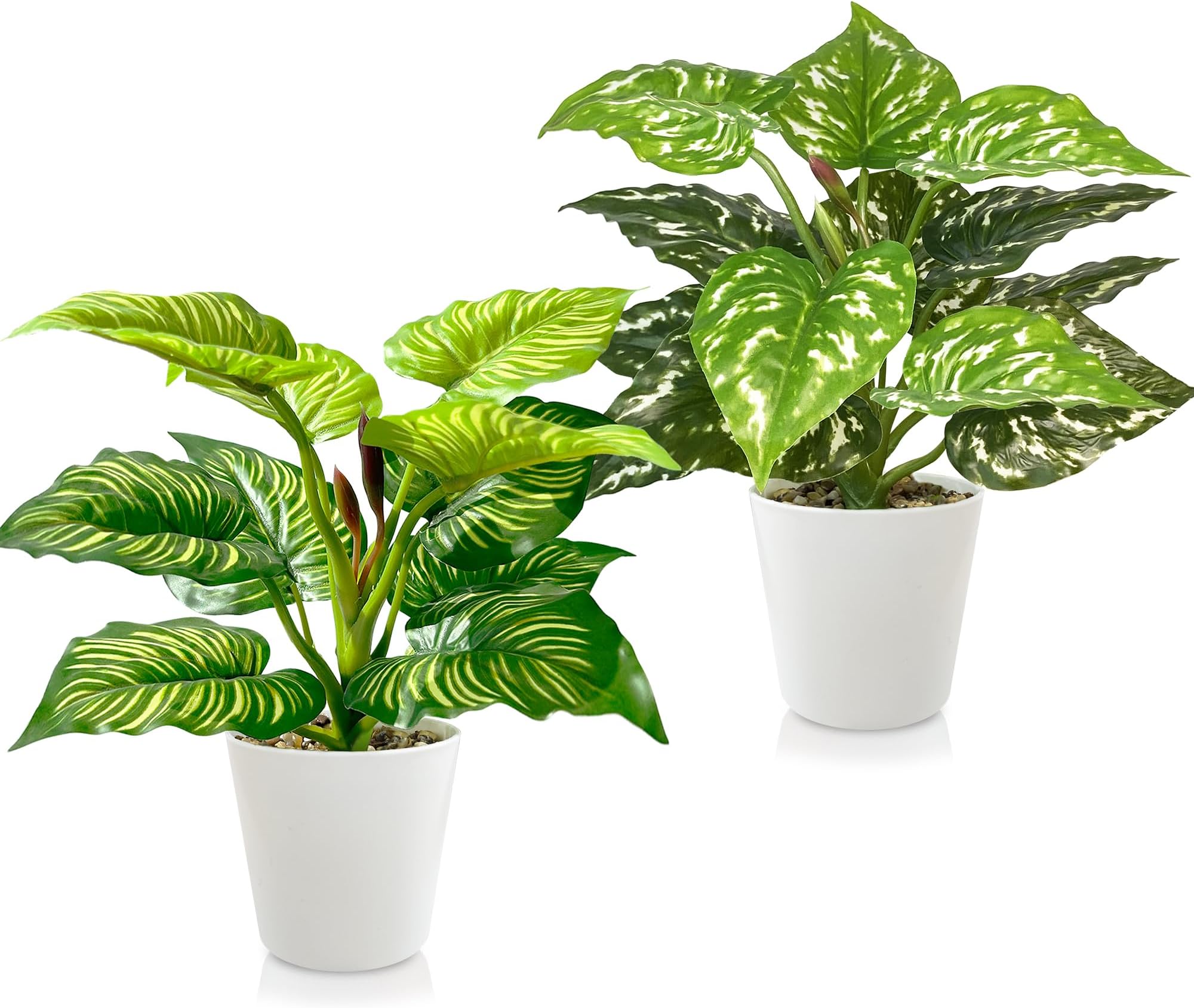 3 Petites Plantes Artificielles Dans Un Pot Hexagonal Gris Avec Plateau En Bambou, Fausses Plantes Décoratives Pour étagères Flottantes, Fausse Plante De Bureau De Haute Qualité - France