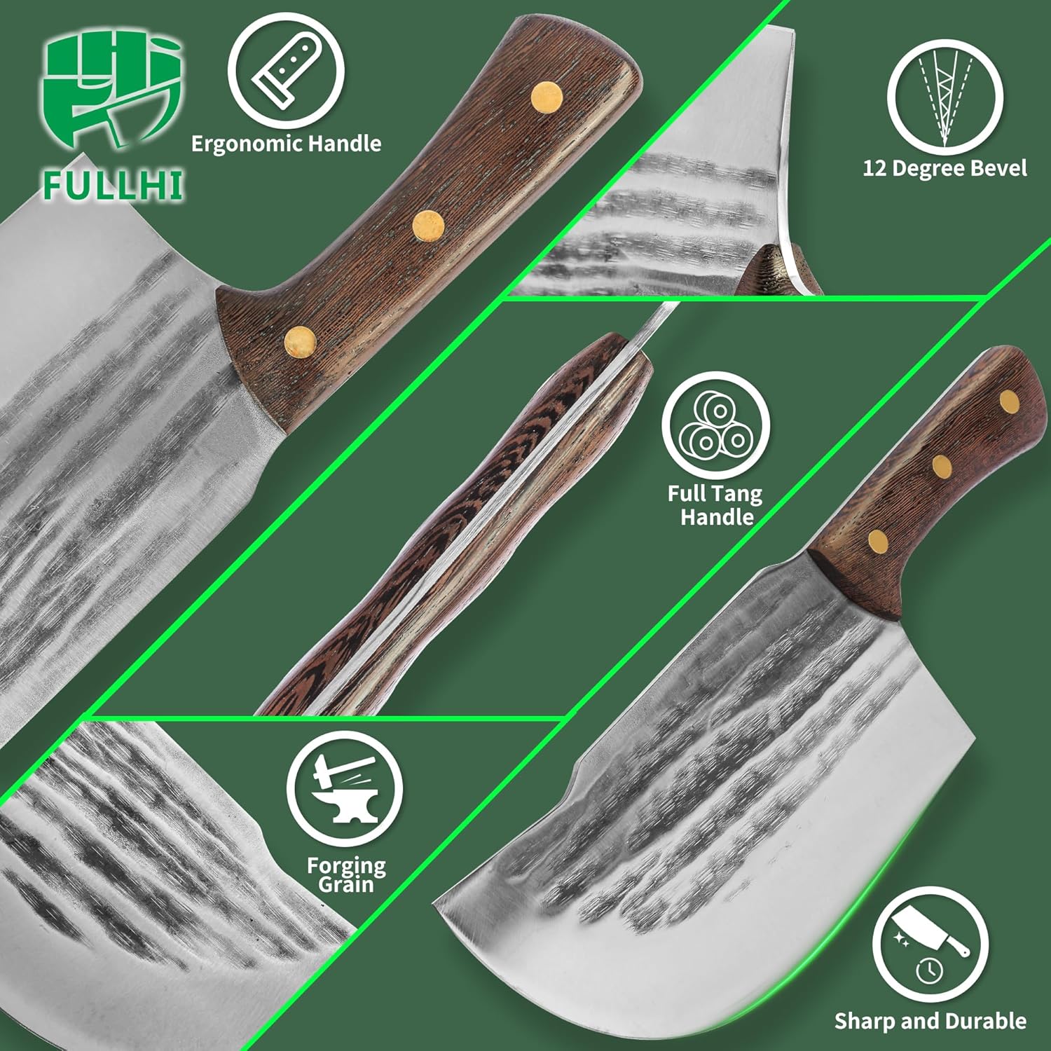 Huusk Couteau De Cuisine Parfait Pour Couper, Désosser Et Hacher. Conçu