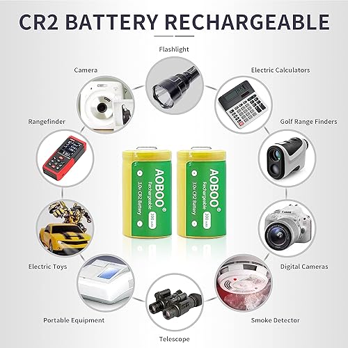 Miniatura 7 de 4 pilas CR2 15270 de 3 voltios 300 mAh + cargador de batería recargable rápido de 3 V CR2 baterías