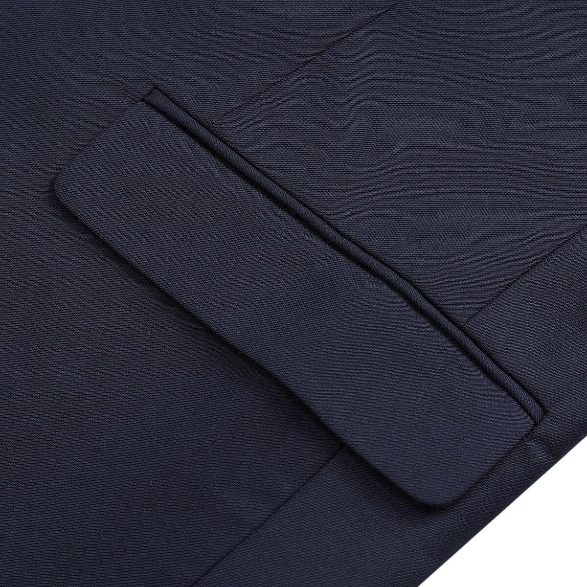 Chaqueta de traje para hombre, fina, clásica, con dos botones Tuxedo Formal para boda, azul marino