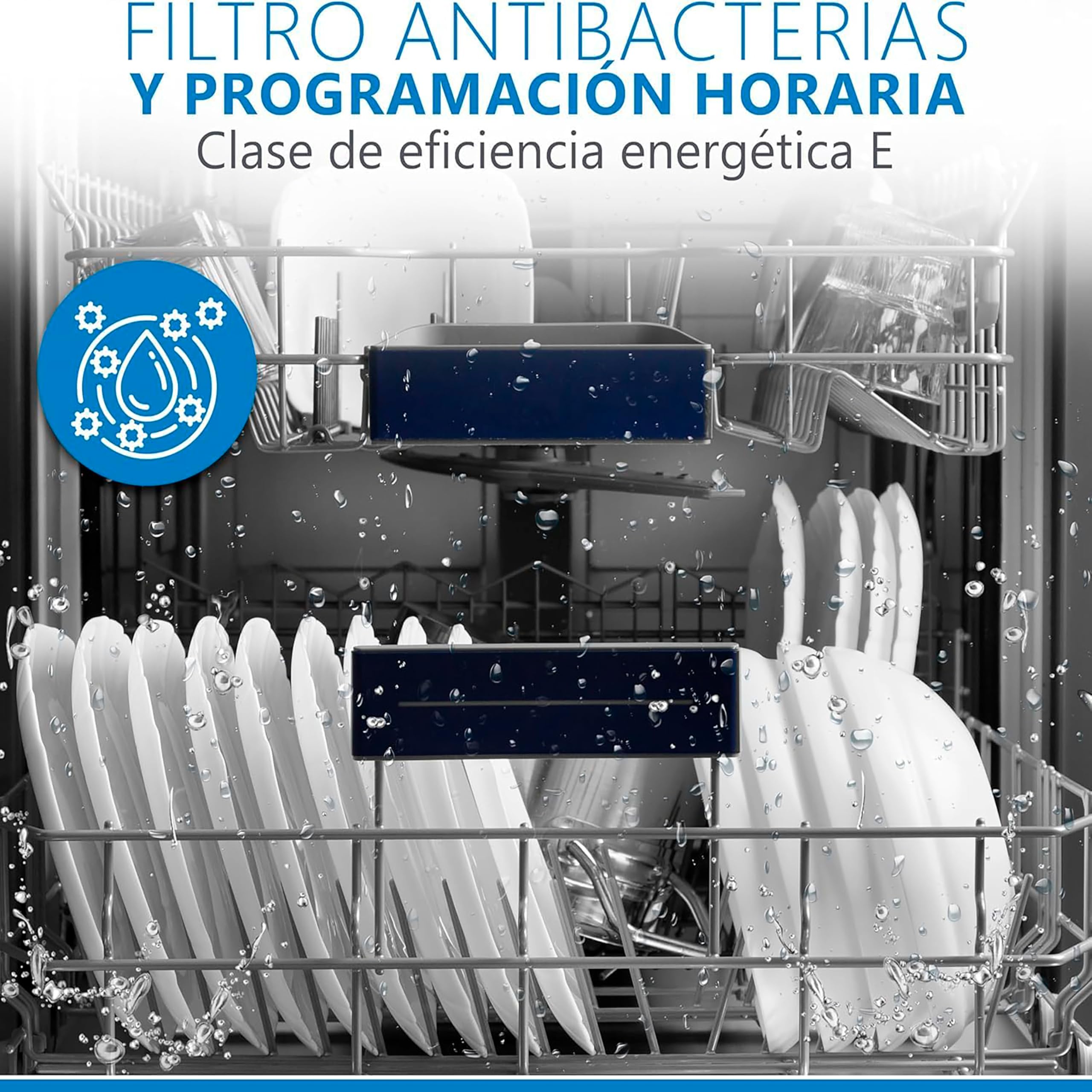 Midea Lavavajillas 60 cm+++ Blanco para 12 servicios - Lavaplatos libre instalación - Compacto con 4 Programas de Lavado integrable - Filtro Antibacterias y Programación Horaria Nuevo Modelo — view 3