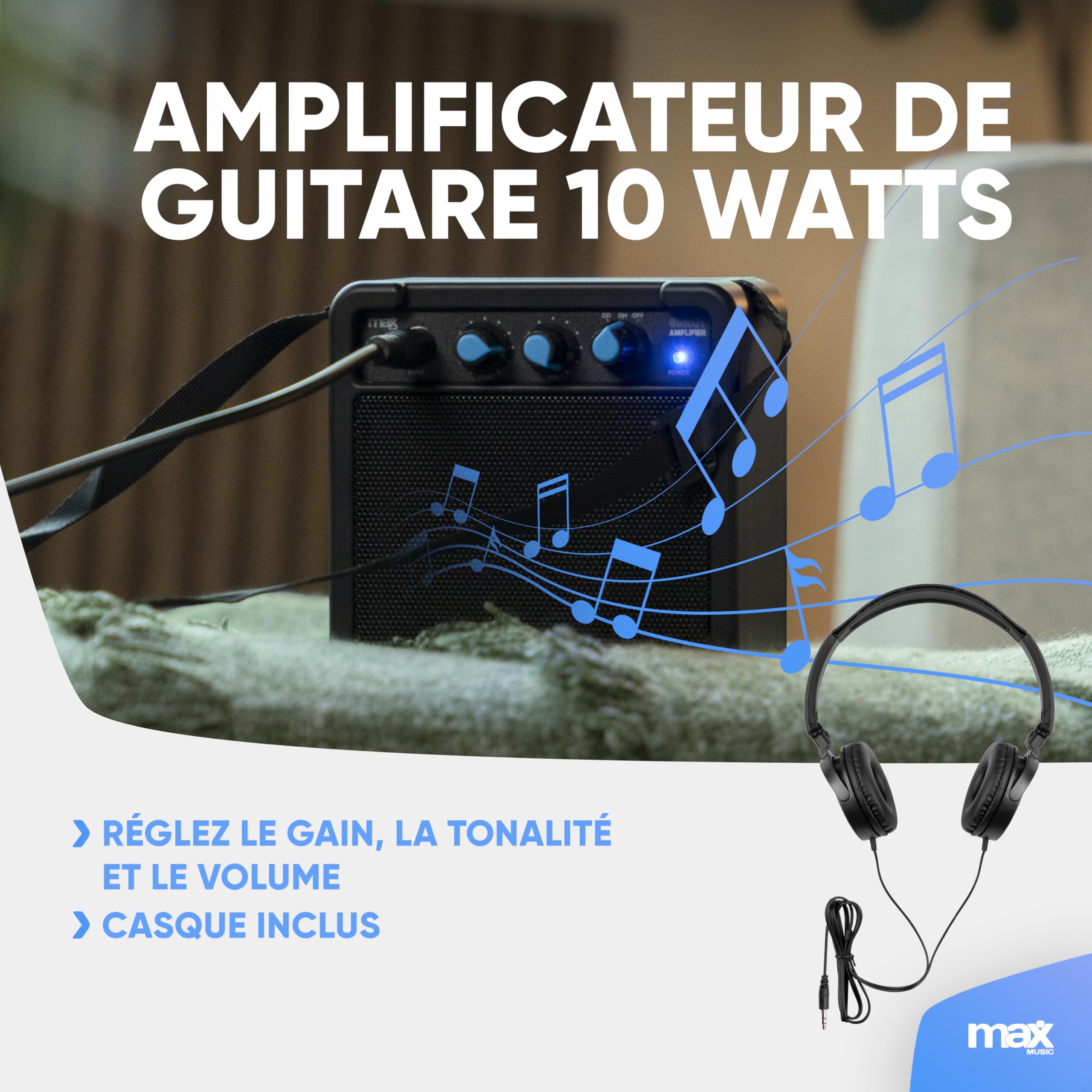 MAX GigKit Junior Guitare Électrique Enfant 1/4 Rose avec Ampli 10W, Housse, Accessoires et Lunettes de Star, Kit Complet Débutant Garçon ou Fille (5 à 7 Ans), Idéale pour Apprendre et s’Amuser