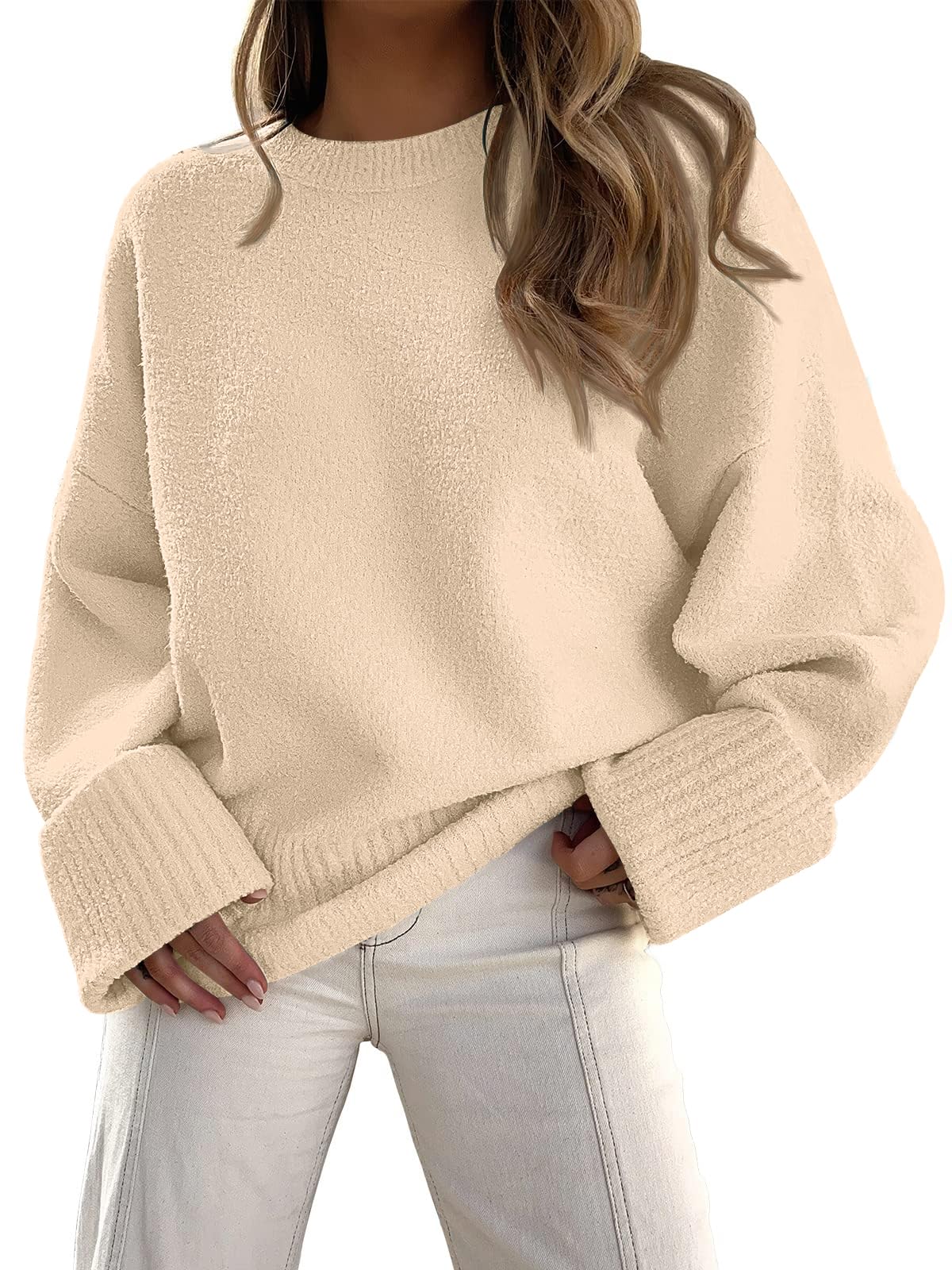 LILLUSORY Damskie swetry oversize, puszysty gruby ciepły sweter