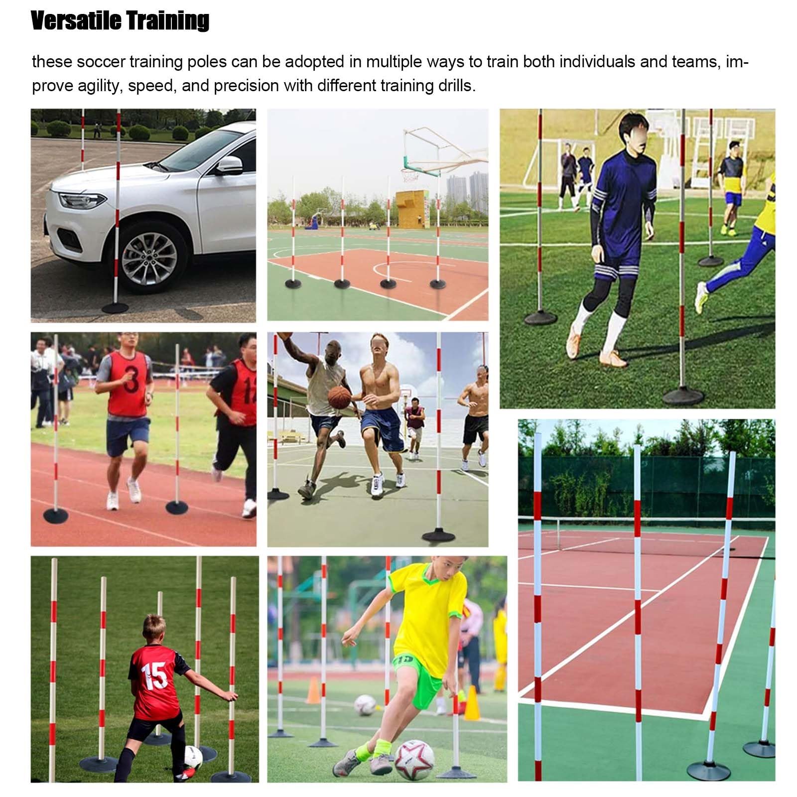 Vallas entrenamiento, Picas de Slalom Agility Material ABS Bastones de Entrenamiento Ágiles, Bastones de entrenamiento de fútbol con base de goma opcional, Bastones de Entrenamiento for Atletismo Lacr