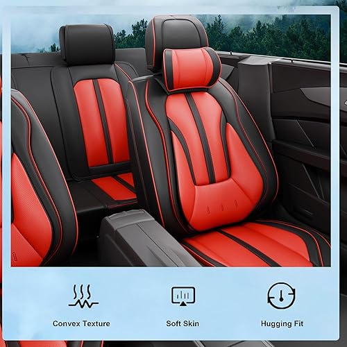 Miniatura 6 de SLARY 5 fundas H7 para asientos delanteros y traseros de automóvil, accesorios interiores de automóviles con piel de napa a prueba de agua para