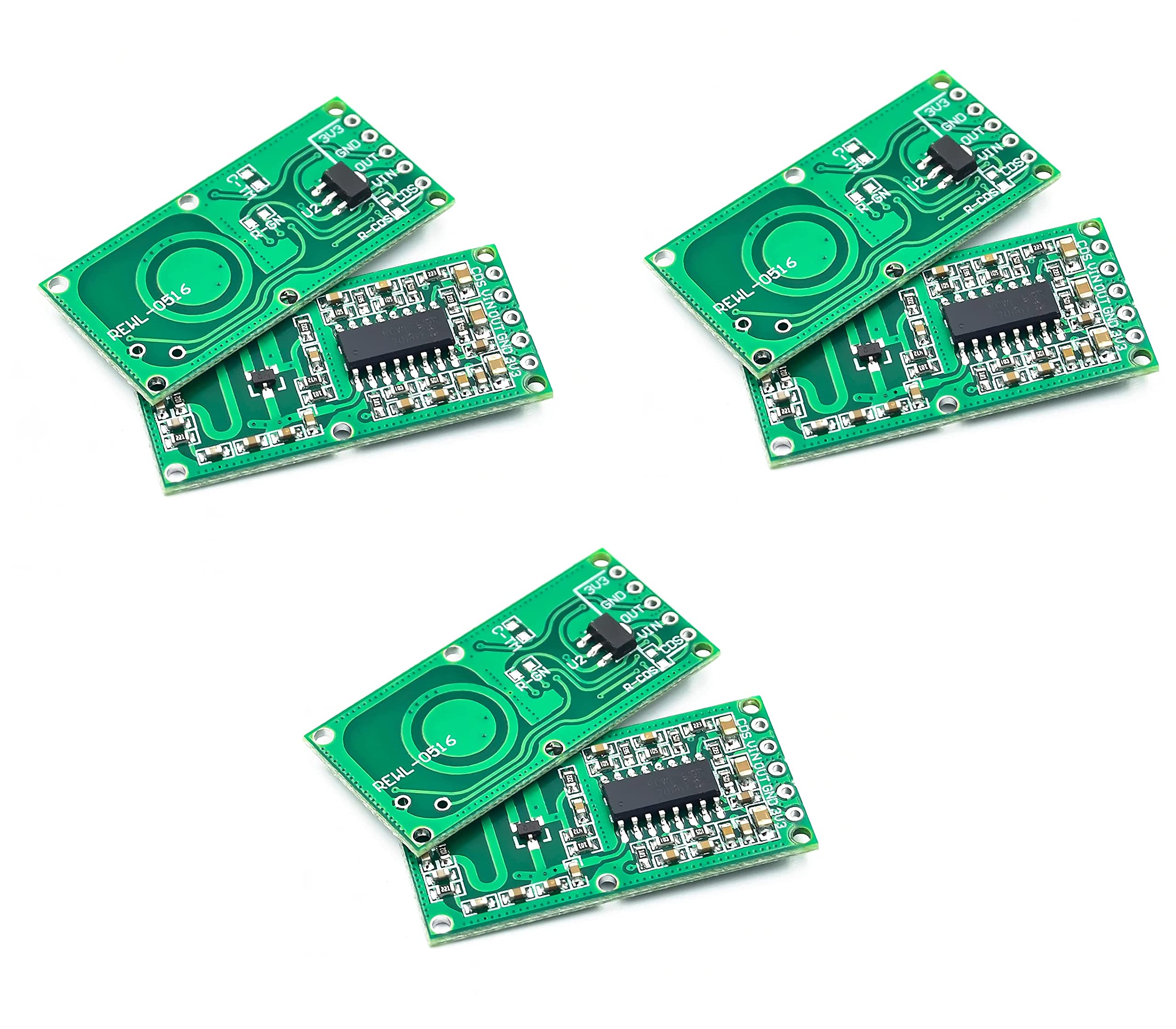 xcluma RCWL-0516 RCWL 0516 Microwave Radar Sensor Human Sensor Body Sensor Module Induction Switch Module (Pack of 3)