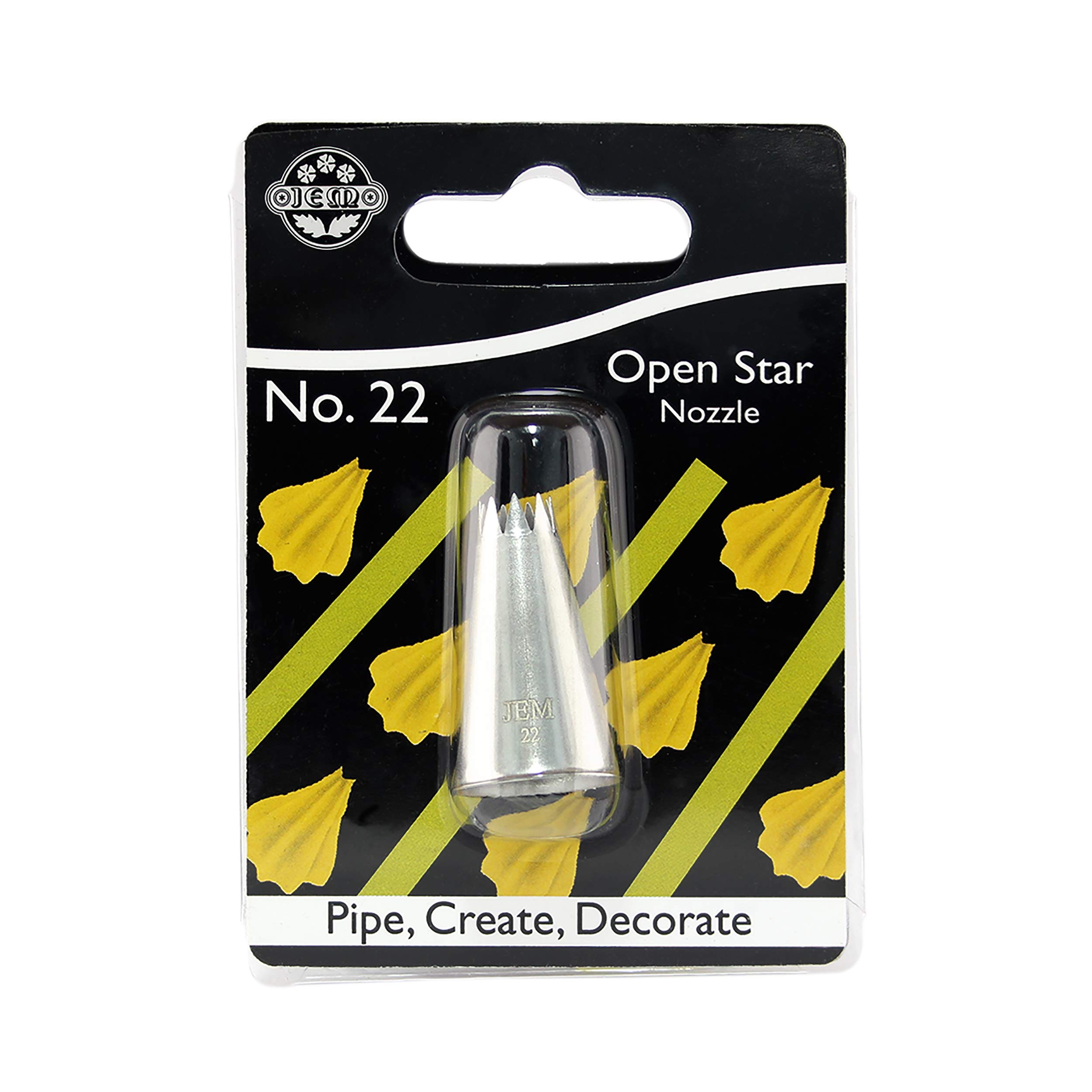 Jem Enterprises Open Star Piping Nozzle no. 22, Silver, Standard (NZ22)