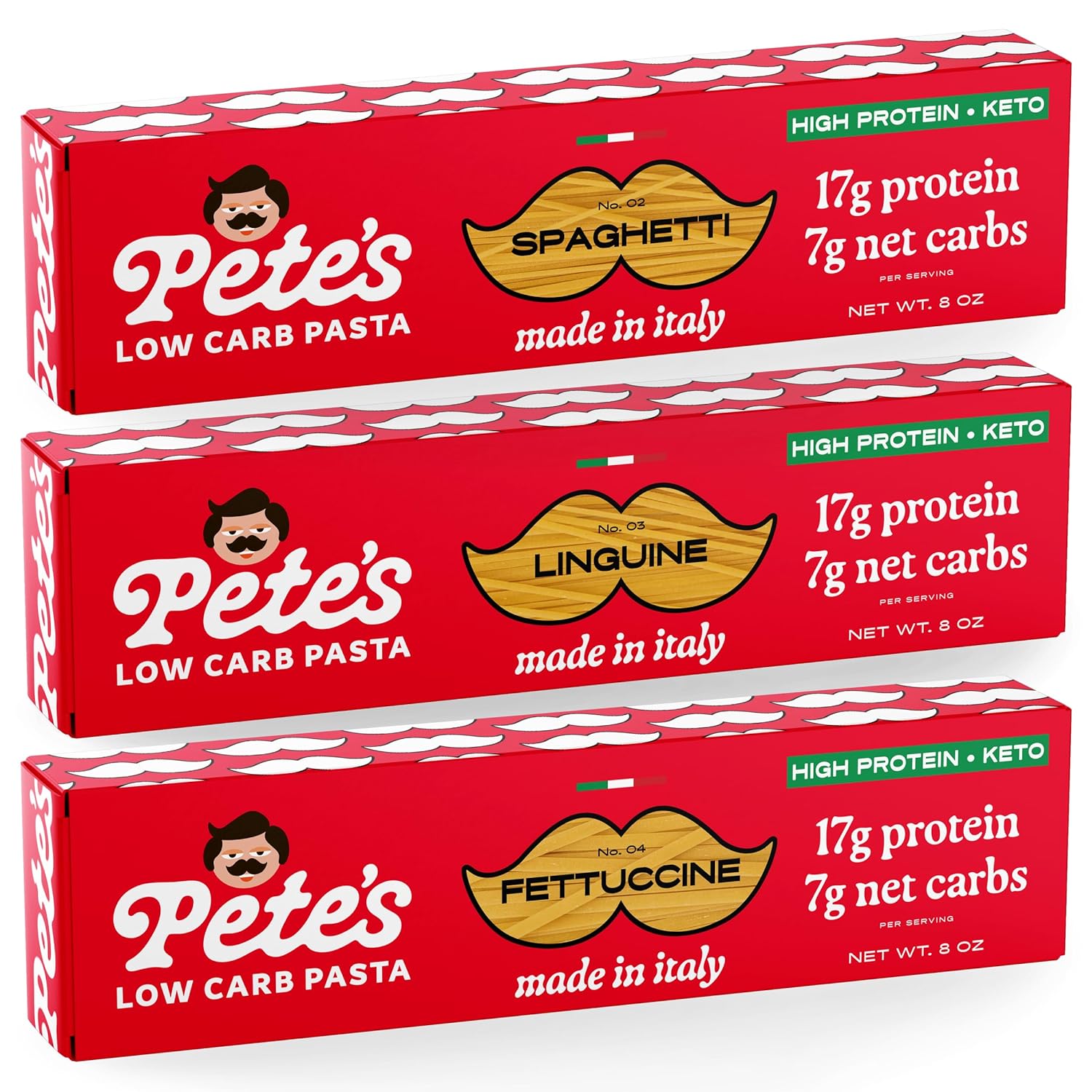 Pete's Pasta Variety Pack 8oz Spaghetti, Linguine