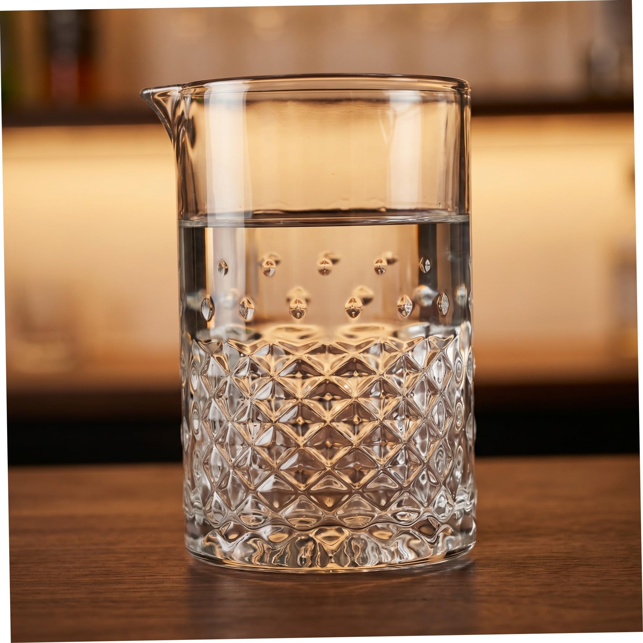 Jarra Mezcladora de Cócteles de Cristal 700 Ml Diseño Estrellado, Vaso Agitador para Bar y Coctelería, Fondo Grueso Antideslizante para Uso en Hogar y Entretenimiento