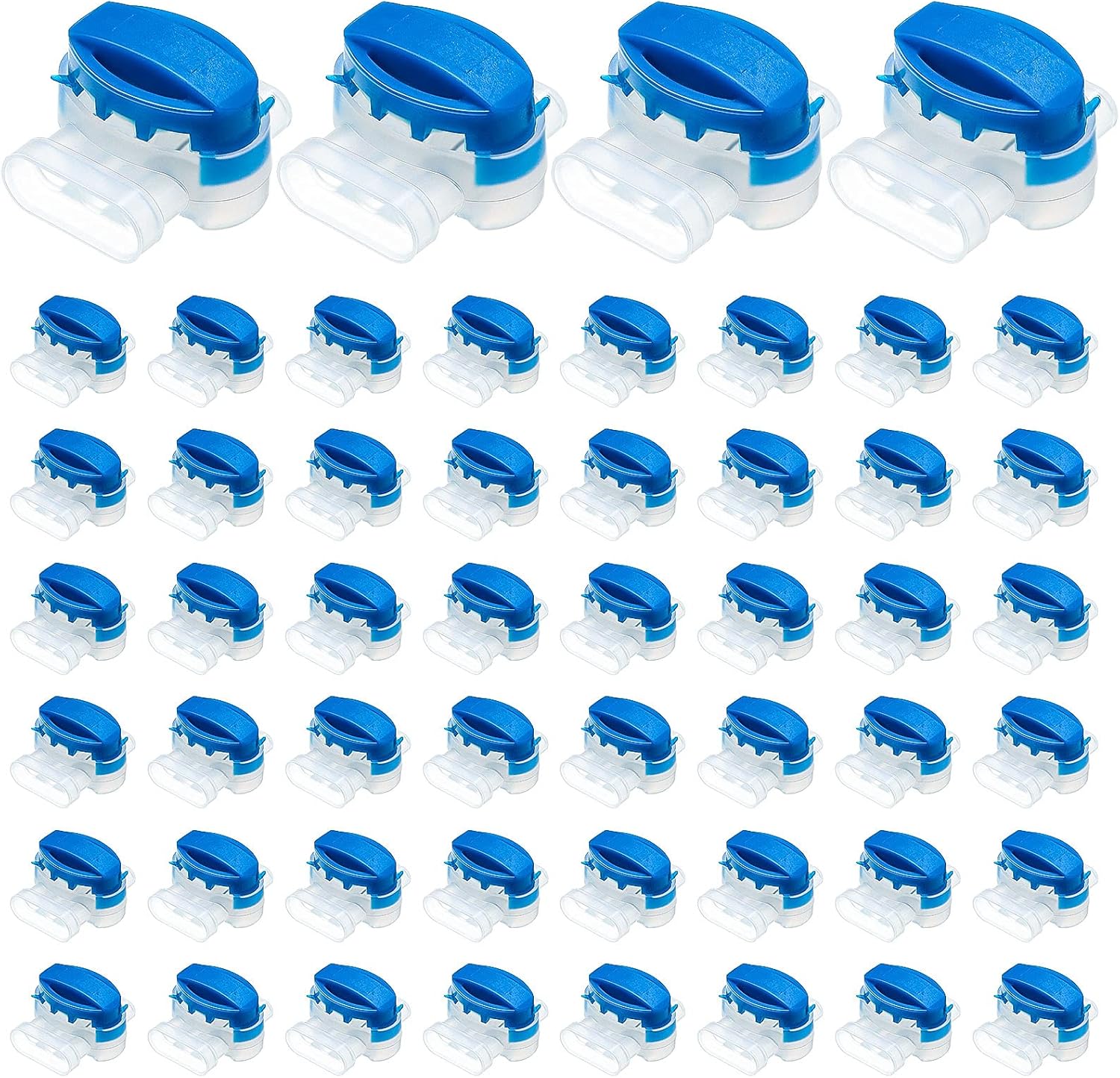 TOODOO 60 Pcs 3 Way Wire Connectors Locks Electrical IDC 314-box Wire Self-Stripping Pigtail Connectors for 22-14 AWG Cables Robotic Lawn Mowers Irrigation Application