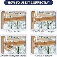 Vista 5 de Perchas de vigas de 2 x 4 para madera de calibre 20, galvanizado, soporte de vigueta para montaje en la cara, soporte para piso de terraza, marco