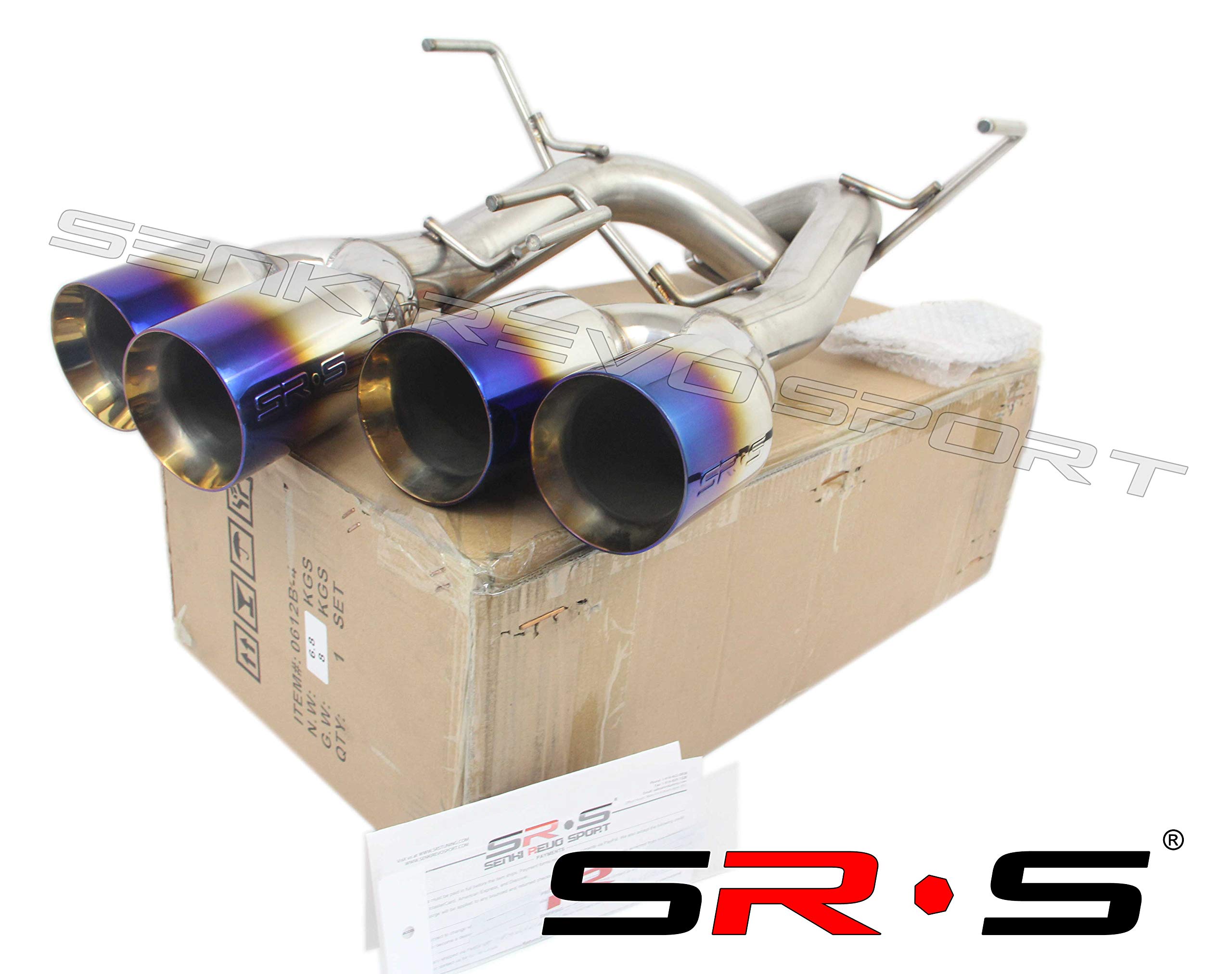SRS Axleback Exhaust Compatible/Replacement for SUBARU WRX STI 2015-2021 Burnt blue 4" TIPS