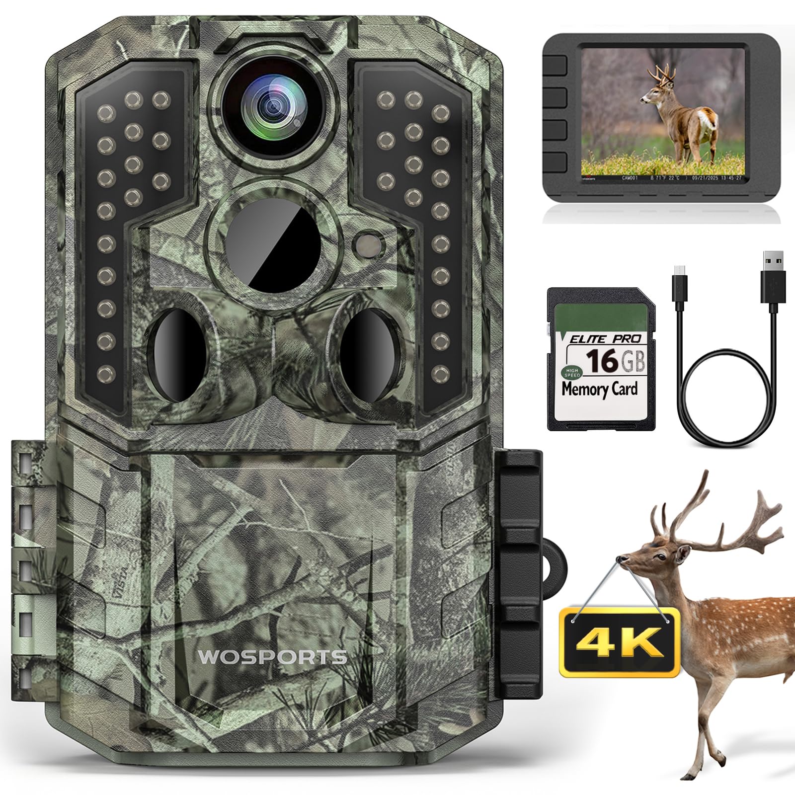 WOSODA G600 トレイルカメラ2台 Amazon.com: WOSPORTS Trail Camera(Non-Cellular Non-WiFi) 56MP 4K