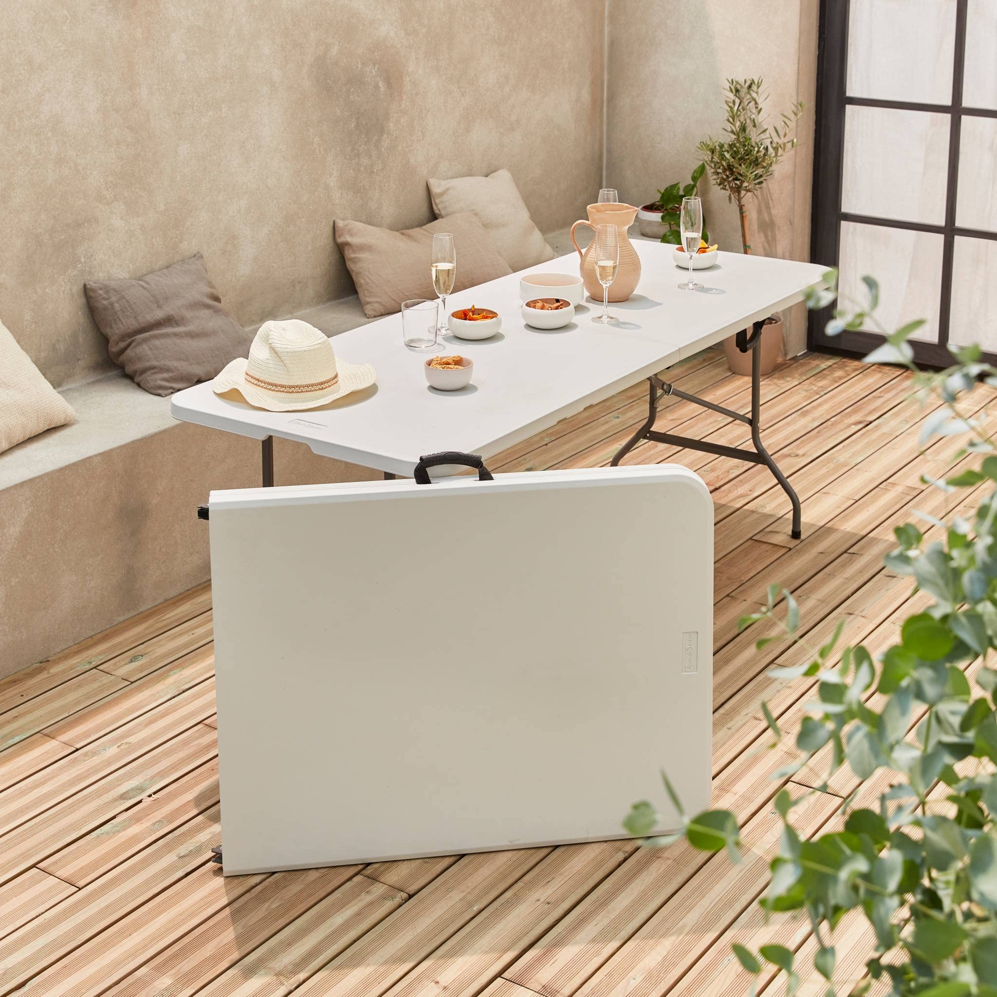 Alice's Garden - Lot de 2 Tables Table de réception. 180cm. Pliables. avec poignée de Transport