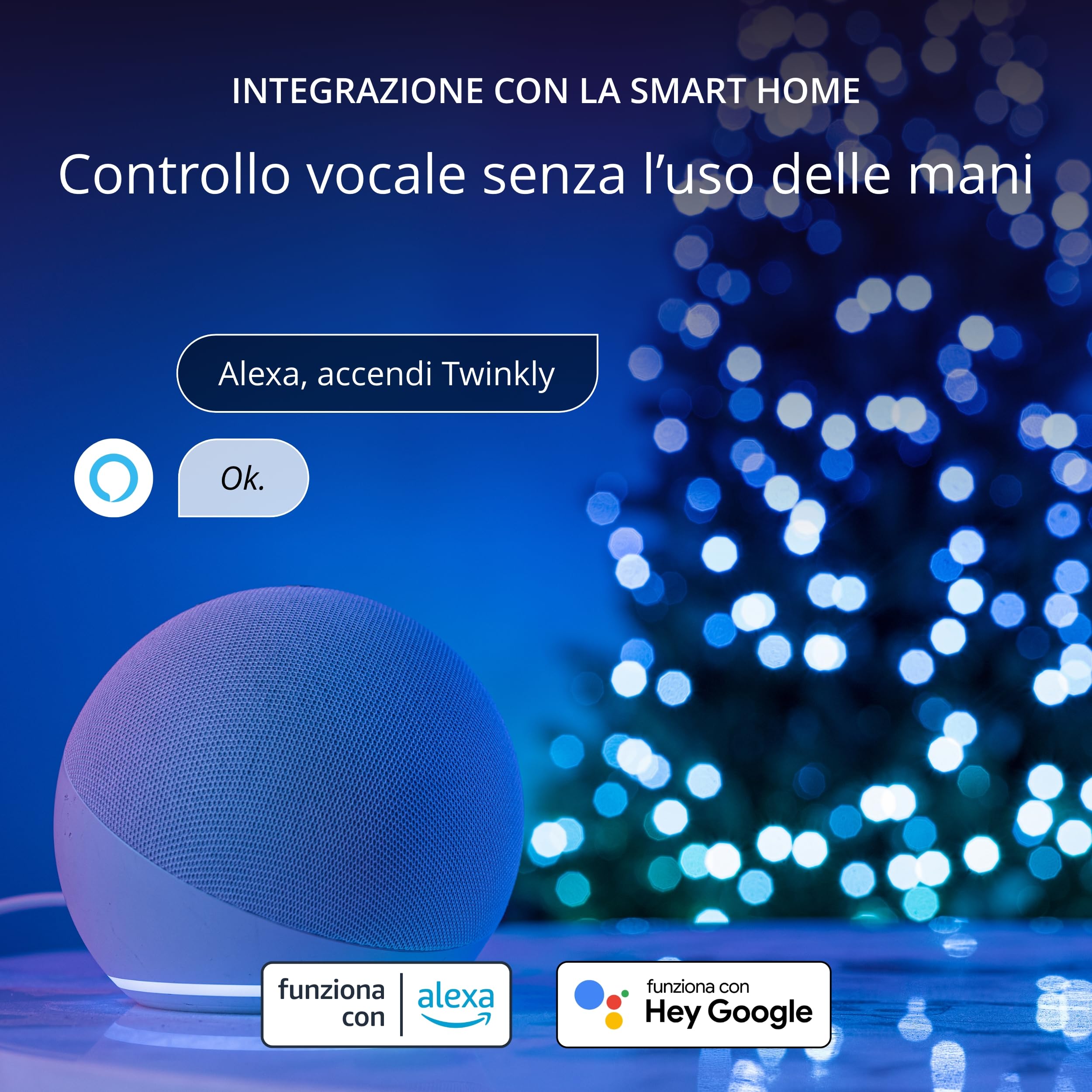 Twinkly Strings USB-C Candle 200 LED, Striscia Luci LED a Forma di Candela, Luci LED Multicolore RGB, Compatibile con Alexa, Google Home, Luci Mappabili, Alimentazione USB C, Filo Verde, 12m