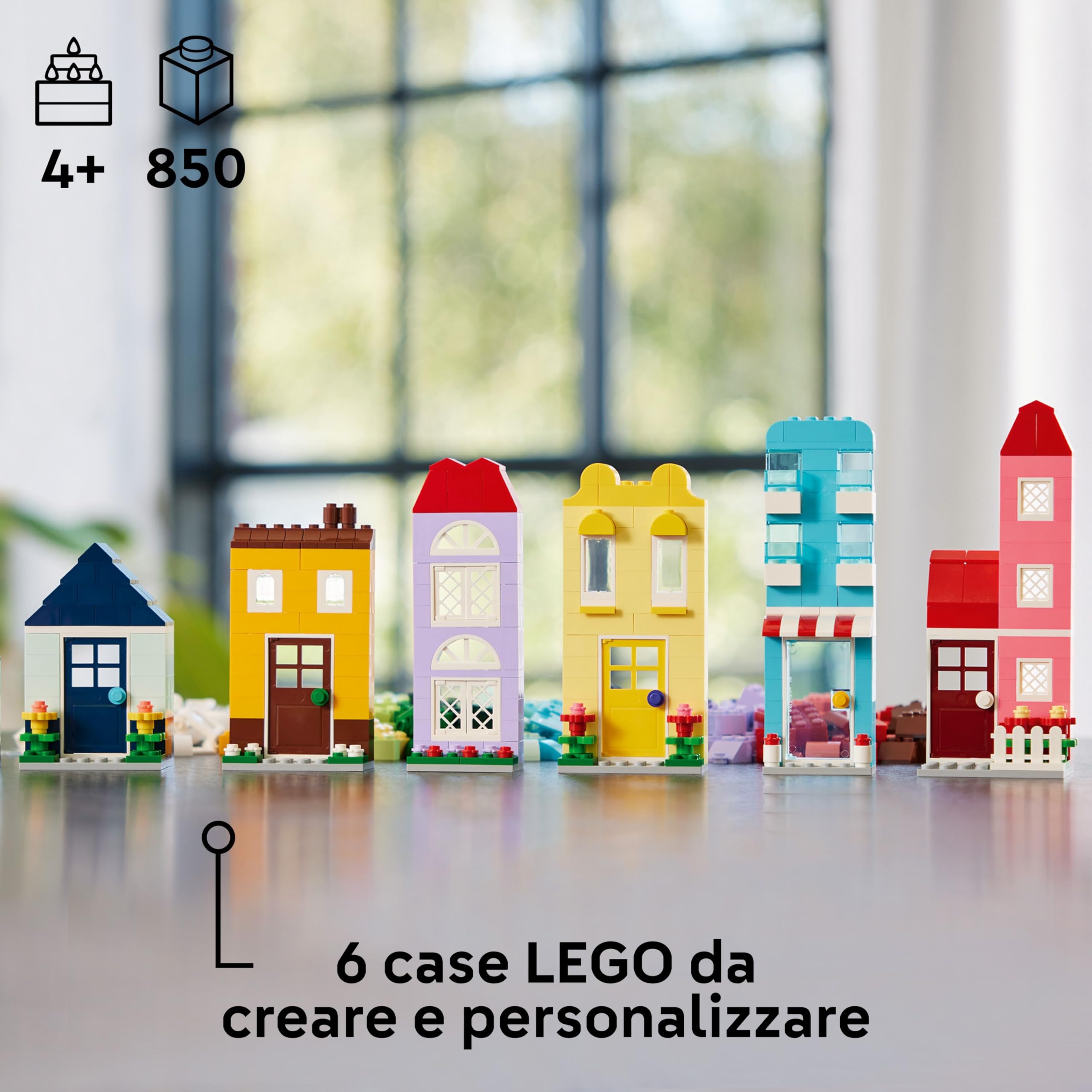 LEGO Classic Case Creative, Set Costruzioni in Mattoncini, Giochi per Bambini e Bambine da 4 Anni in su, Modellini di Casa Giocattolo con Accessori per Giovani Costruttori 11035