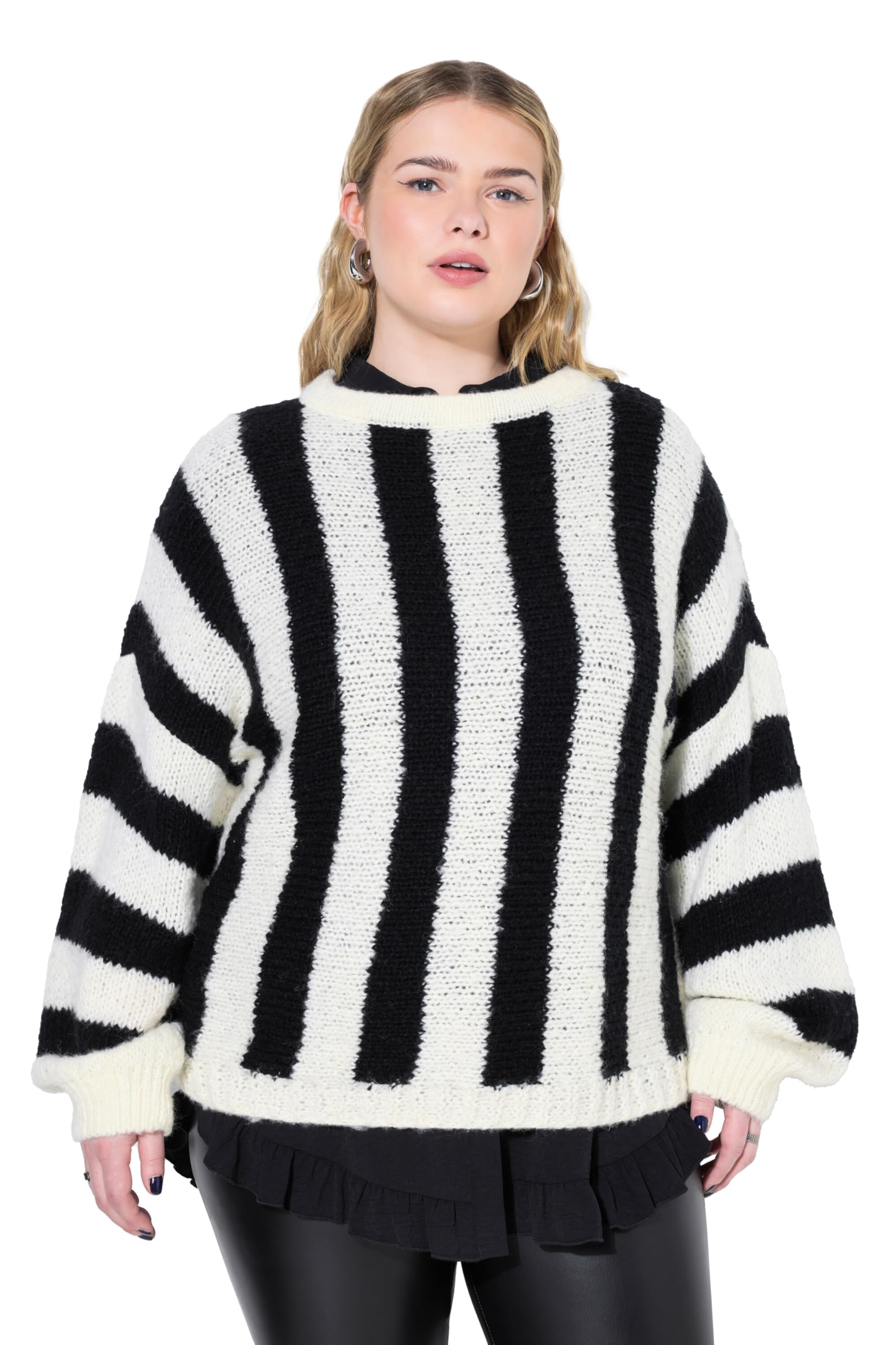 Studio Untold Damen große Größen Übergrößen Plus Size Pullover, Oversized, Längsstreifen 834055