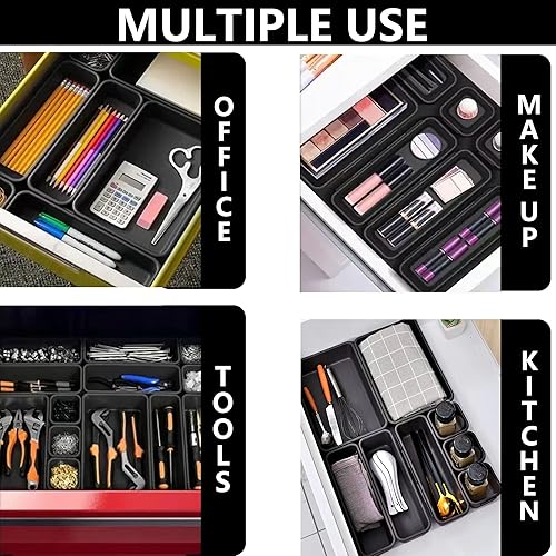 Miniatura 7 de Bandeja organizadora de caja de herramientas, organizador de cajones de escritorio, caja de herramientas de almacenamiento, bandejas divisoras para