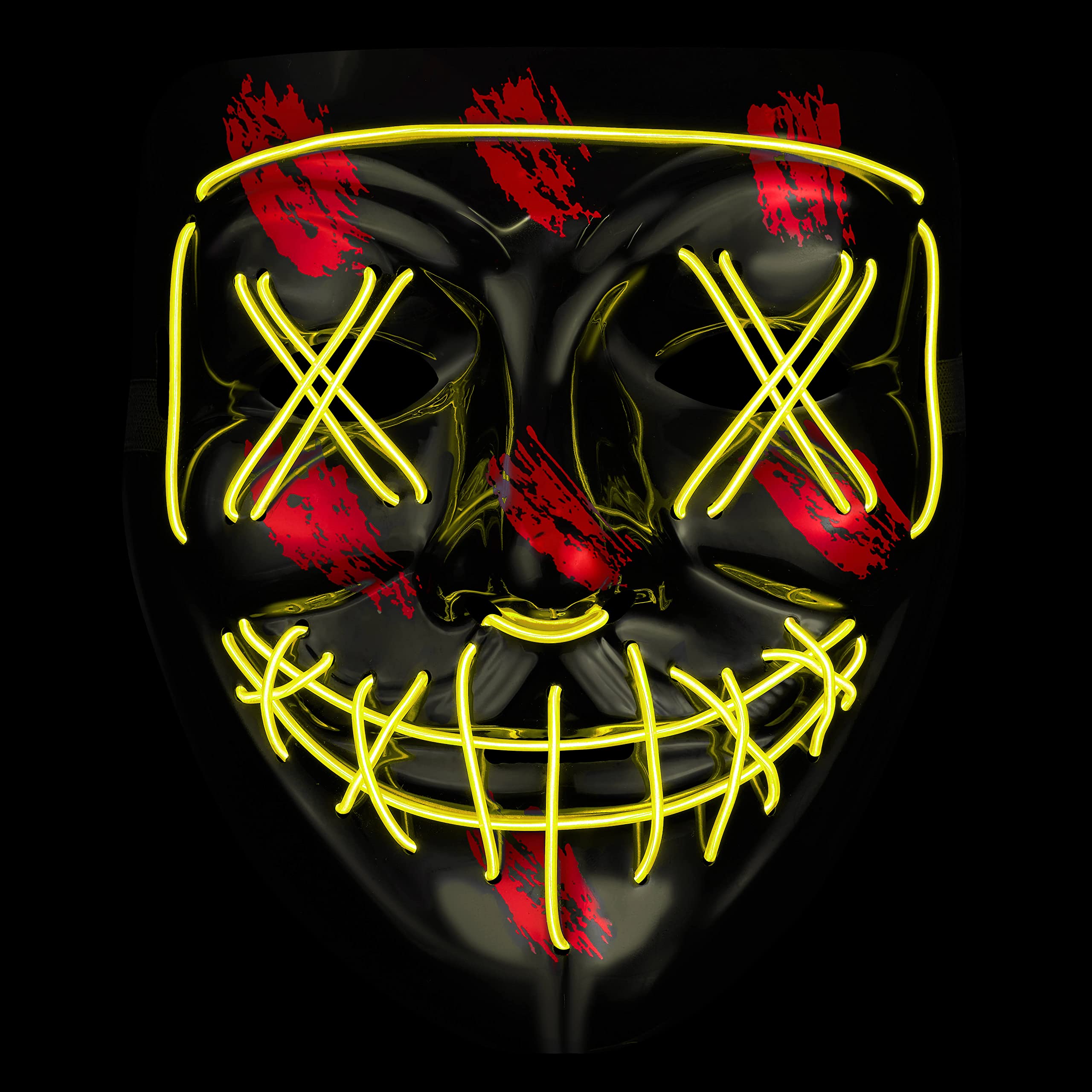 Balinco LED mask with 3 light modes - perfect for techno DJ, Yellow - Image 2
