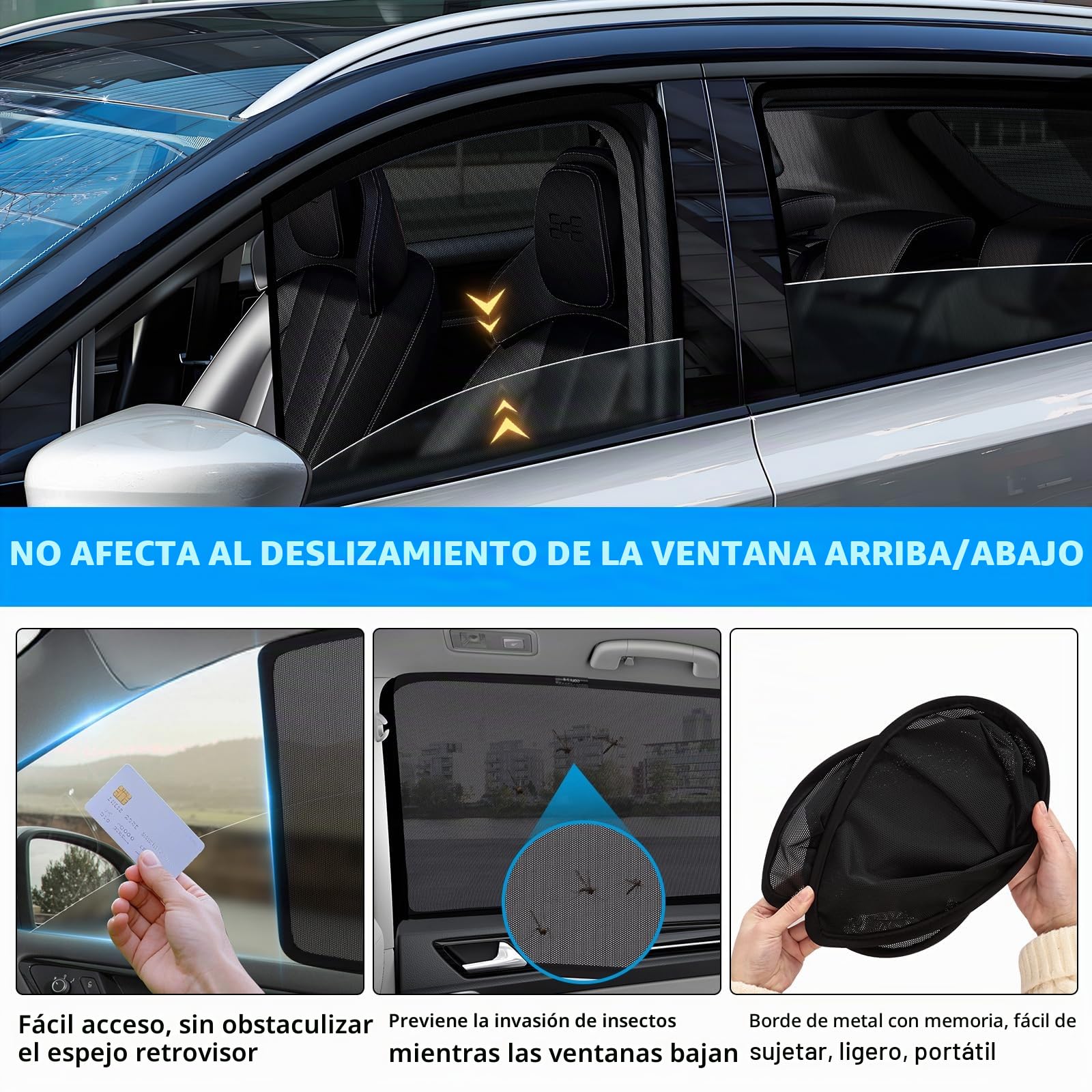 XCBYT Parasol Coche Compatible con VW Tiguan II 2016-2024, Oscurecedor Ventana Coche, Protector Solar para Ventanas de Coche, Magnetico Ventanas Laterales, Transpirables, 4 Unidades