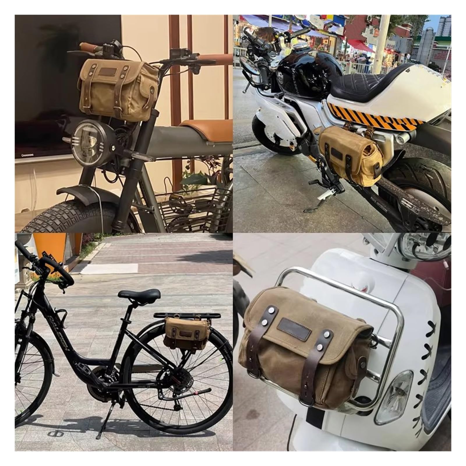 Borsa Laterale Universale Per Moto Strumento Impermeabile Retrò Borse Viaggio Per Bagagli Grande Capacità Sella Per Borse Da Sella Per Moto(Nero)