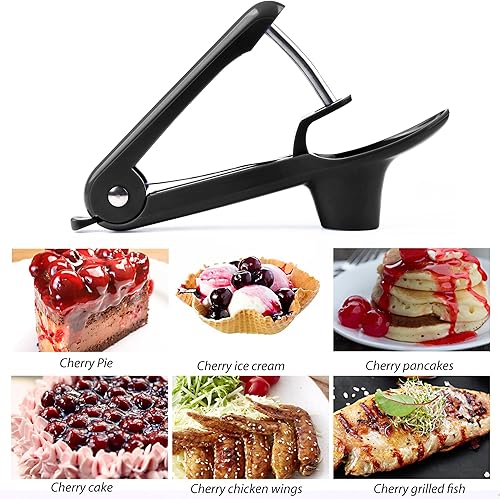 Miniatura 6 de Cherry Pitter - Herramienta para eliminar semillas de cereza Makmzoon - Negro