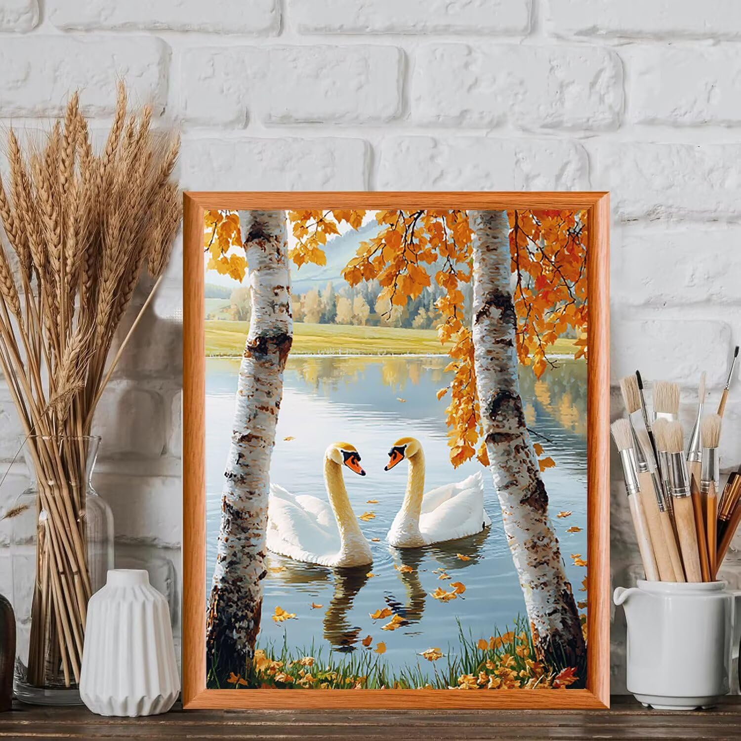 WEISHIWE Lac des cygnes Peinture Numero Adulte Kits, 80x100cm m-942
