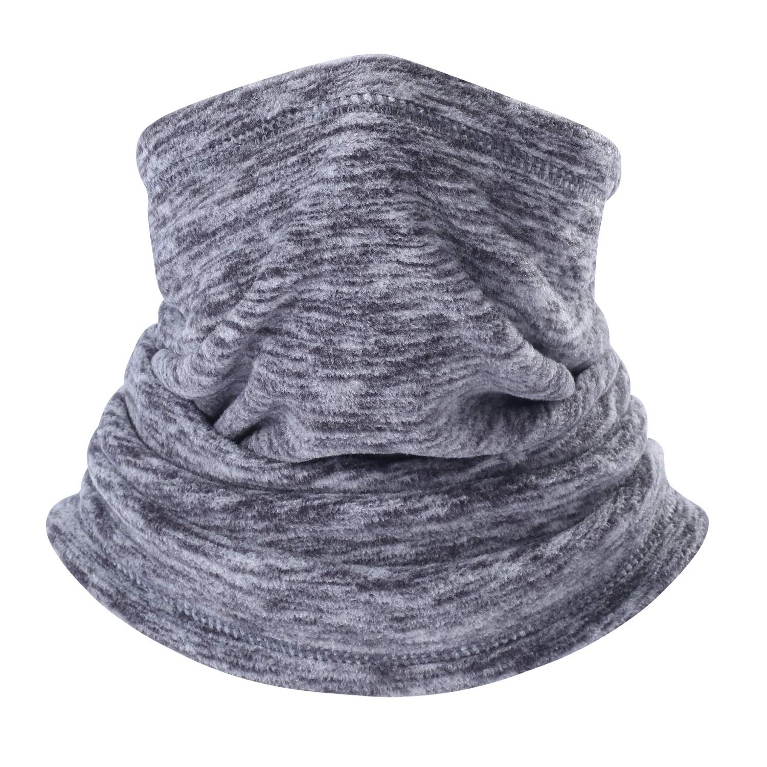 AYPOW Fleece Neck Warmer, Winter Warm Versatile Neck Warmer Extra Long Thick Neck Tube Windproof Balaclava Hood（Grey Color） - Elastic Universal Size