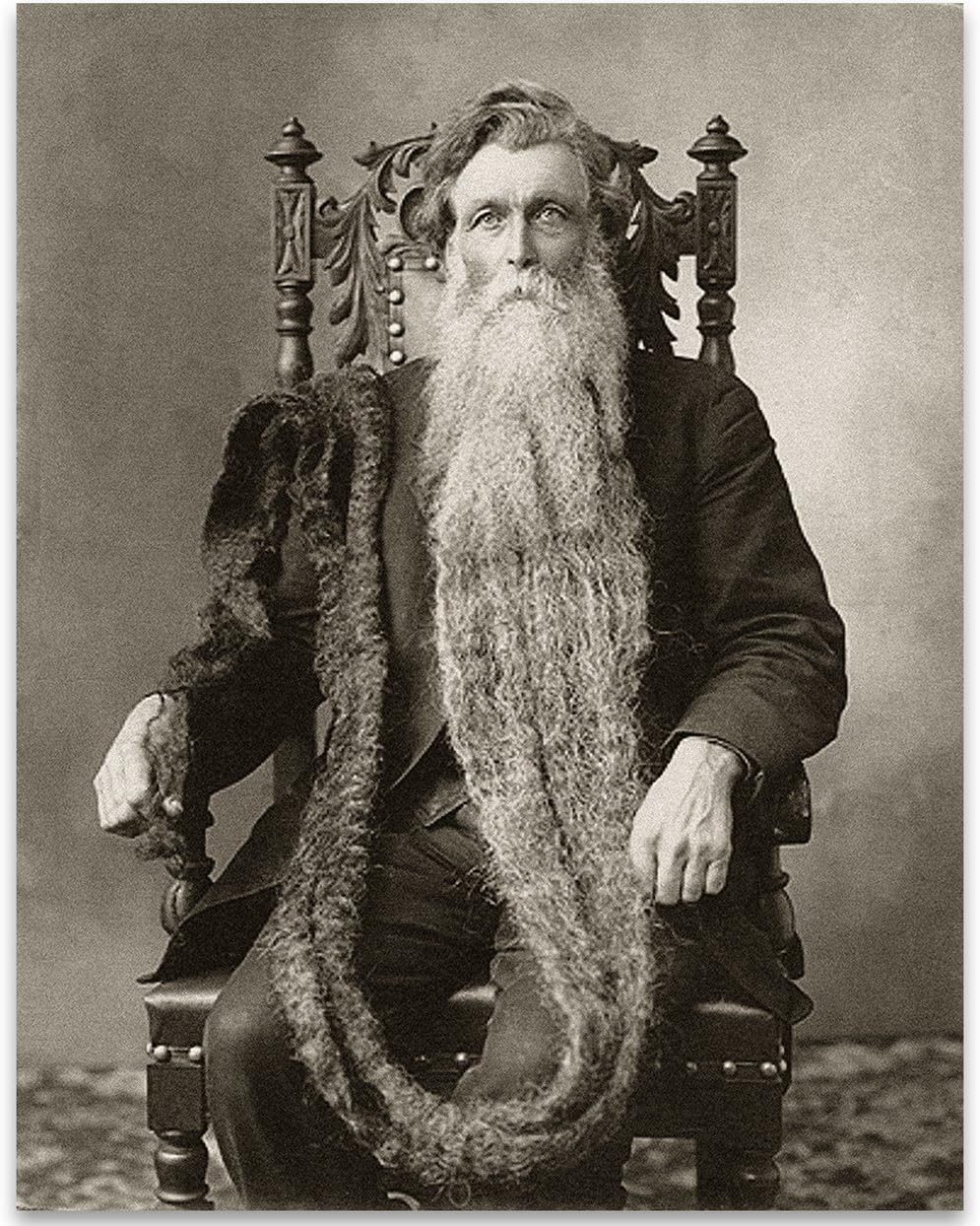 Lone Star Art Quirky Old Man With Giant Beard Bizarre Strange Weird Vintage Photo - 11x14 Unframed Print - Perfect Conversational Piece and Vintage