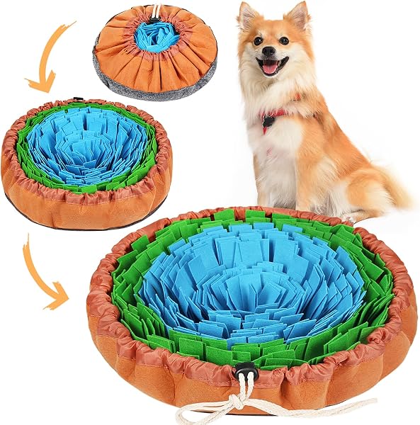Vivifying Snuffle Mat, Interactive Sniff Mat for Dogs Slow Eating and Keep Busy, Adjustable Dog Digging Toys Encourages 