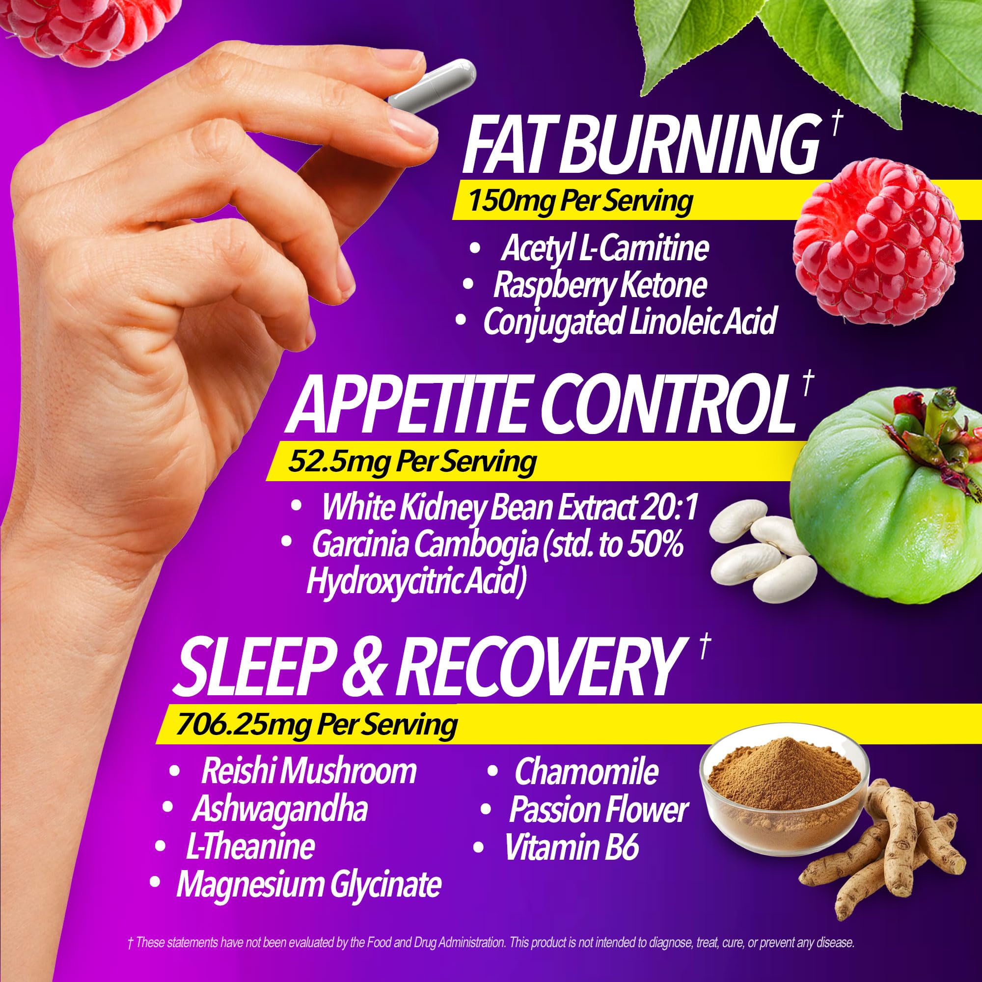 Night Bullets Weight Loss Pills for Women & Men, Appetite Suppressant — Amazon image 3