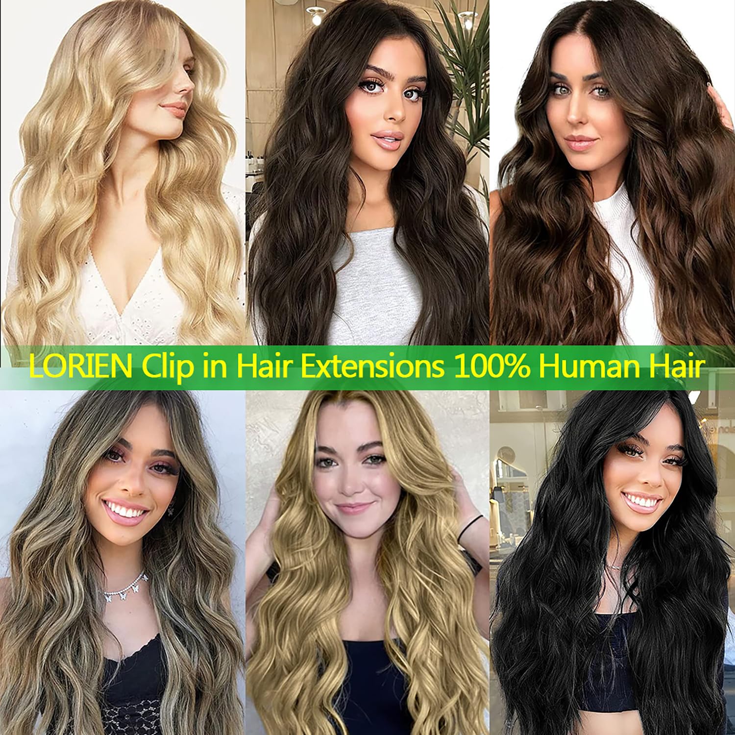 Clip in Human Hair Extensions, 14 Inch 80g 8Pcs Double Weft Remy Hair Amazon.com : Clip in Hair Extensions Real Human Hair  main image 2