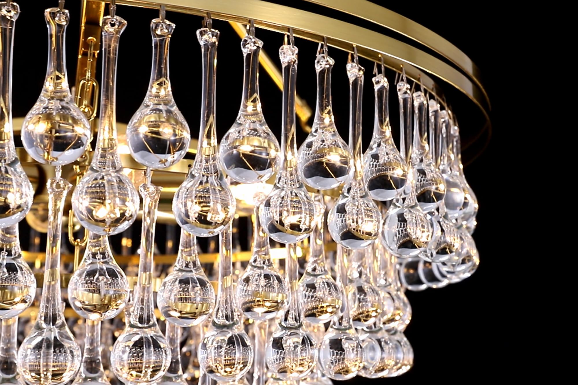 TOCHIC Modern Crystal Chandelier for Dining Room, 24 inch Gold
