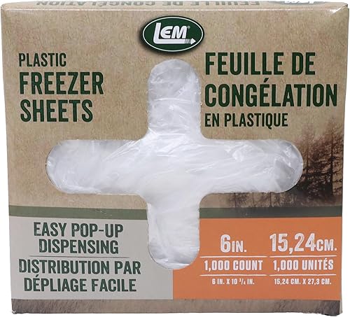 LEM Productos Hojas de congelador de 6", antiadherentes, polietileno no poroso, caja de 1000 unidades
