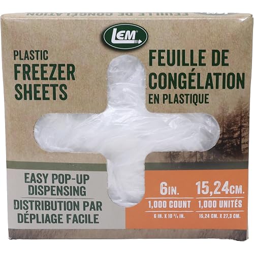 LEM Products 6" Freezer Sheets, Non-Stick, Non-Porous Polyethylene, 1000 Count Box