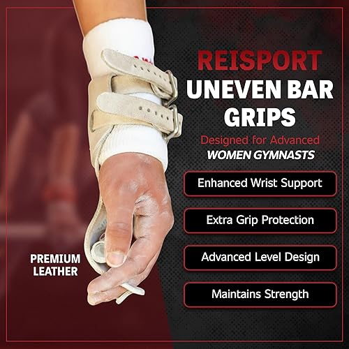 Miniatura 2 de Reisport Men's Ring Gymnastics Grips - Durable Leather Hand Grips for Gymnastics Rings Men & Boys - Gymnastics Equipment & Accessories for Advanced