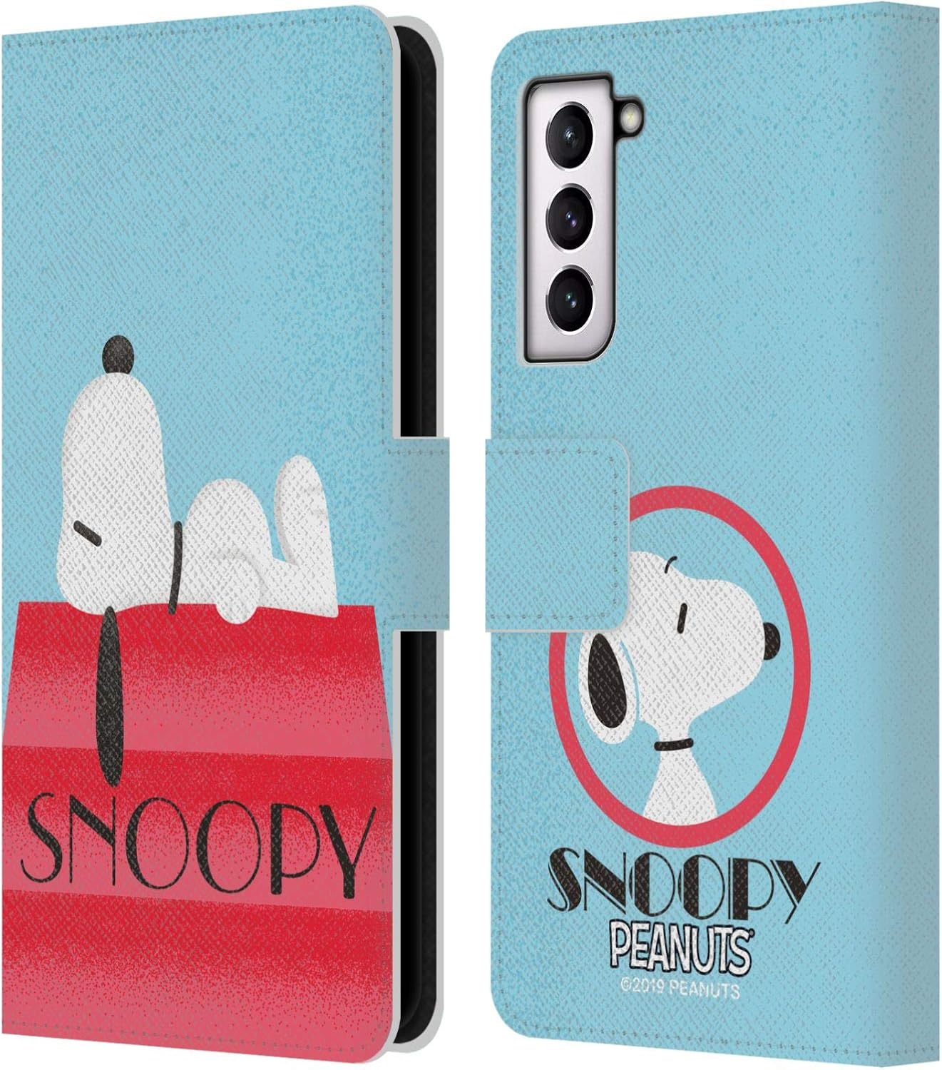 Head Case Designs Officially Licensed Peanuts House Snoopy Deco Dreams Leather Wallet Case Compatible with Samsung Galaxy S21 5G