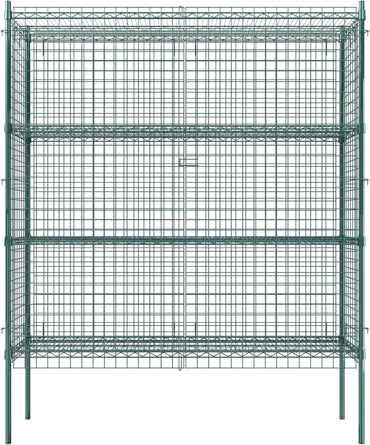 18"x36"x74" Metal Wire Chrome Security Heavy Duty Commercial NSF Certified Storage Unit | Stationary Wire Security Cage Kit