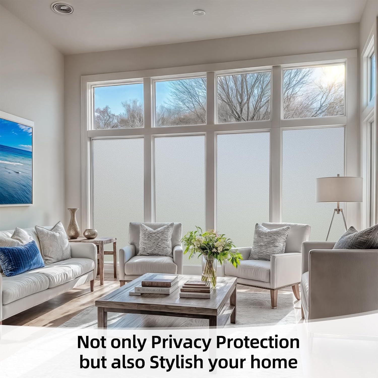 Qualsen Film de Protection antiUV et Anti-adhésif pour fenêtre de fenêtre Opaque pour la Maison, la Salle de Bain, Le Bureau, la Chambre, la Cuisine, Le Salon 35.4x78.7inch(90x200cm)