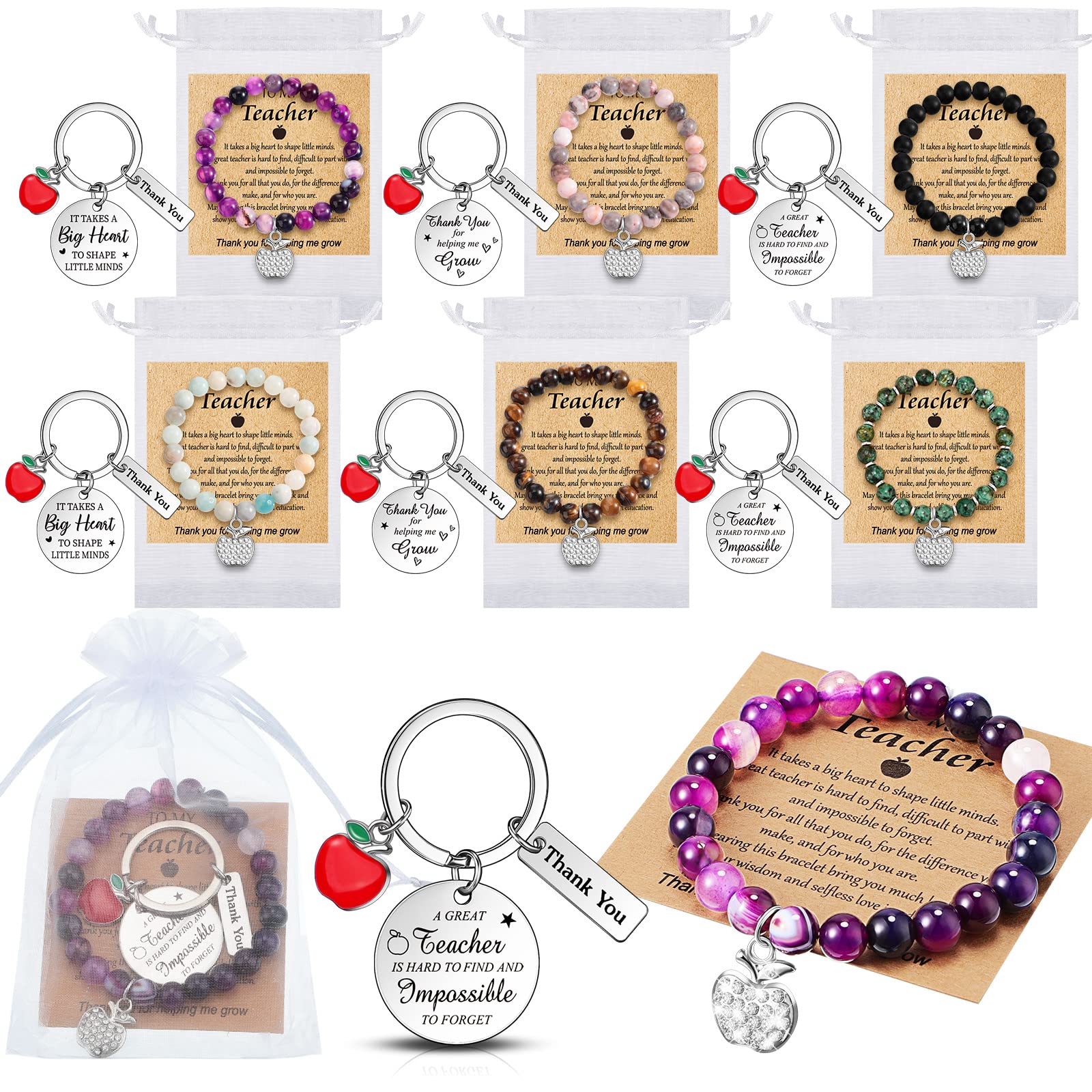 Teacher Appreciation Keychain - 'Thank You For Helping Me Grow' Gift For Teachers, Men & Women