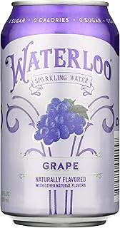 Waterloo Sparkling Water Waterloo Grape Sparkling Water, 12…