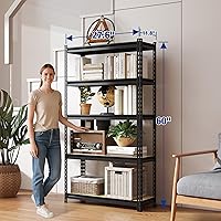 Vista 2 de WORKPRO Estantería de almacenamiento de 5 niveles, 72 pulgadas de alto, resistente, ajustable, para garaje, capacidad de 2180 libras, para sótano