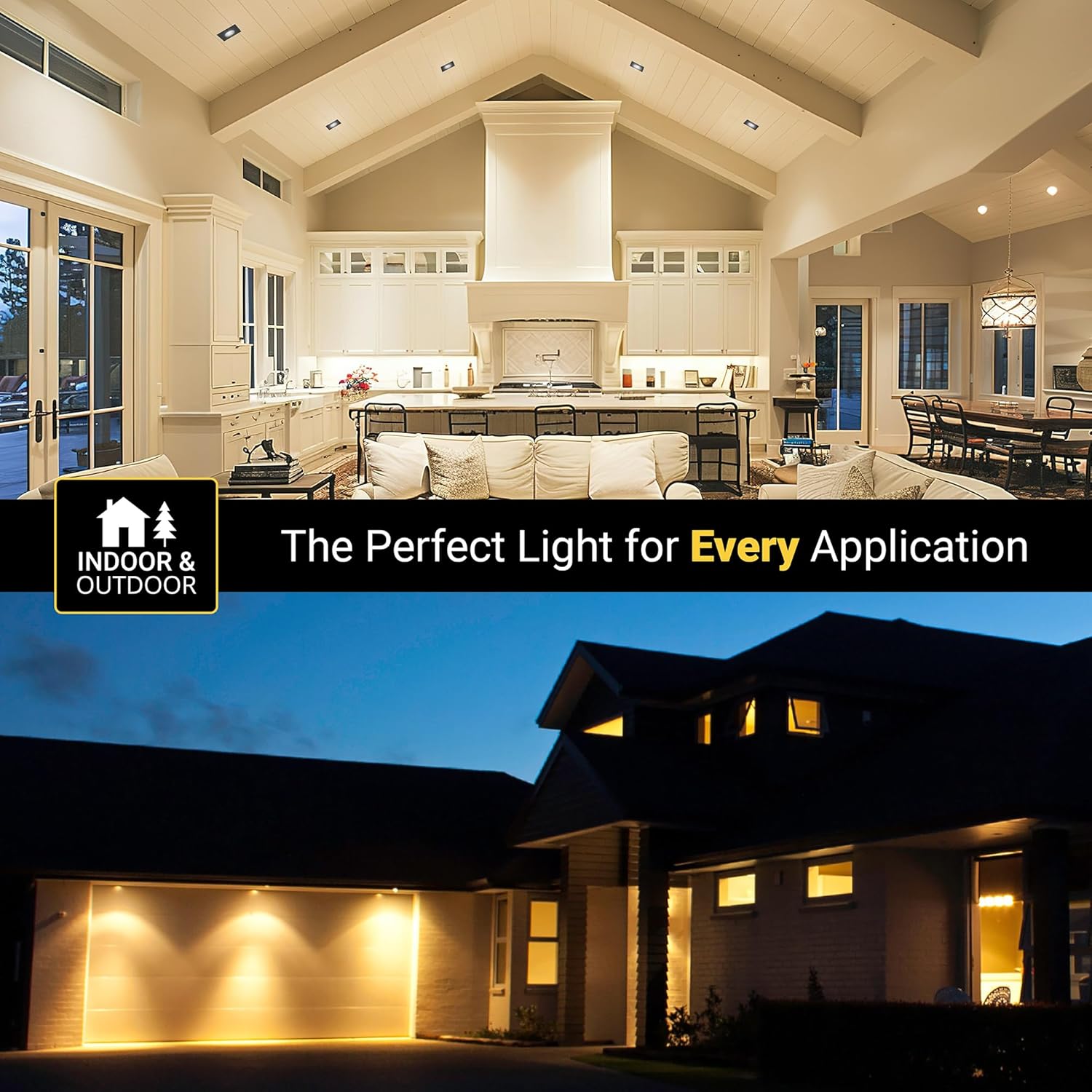 NUWATT 3 Inch LED Gimbal Recessed Lights Black Square, 5CCT 2700K/3000K/3500K/4000K/5000K Selectable 8W, 600 Lumens, IC Rated, Wet Rated, 120V, Dimmable, Canless Adjustable Recessed Lighting, 4 Pack - Image 5