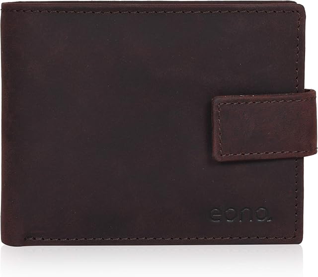 Amazon Brand - Eono RFID Leather Wallets-Slim Purse with Zipper Coin Pocket for Men