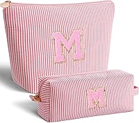 Vista 11 de Bolsa de maquillaje con iniciales personalizadas, bolsa de cosméticos, Lavanda, K