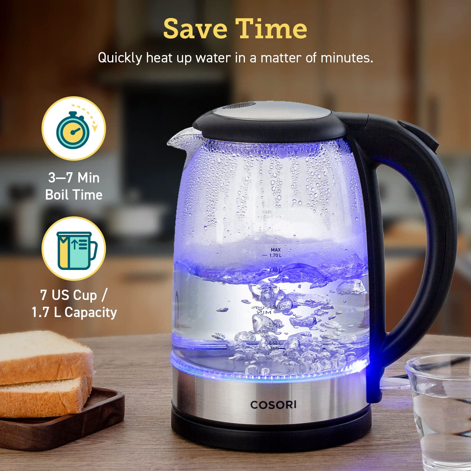 Buy COSORI Electric Kettle for Boiling Water, Stainless Steel Filter
