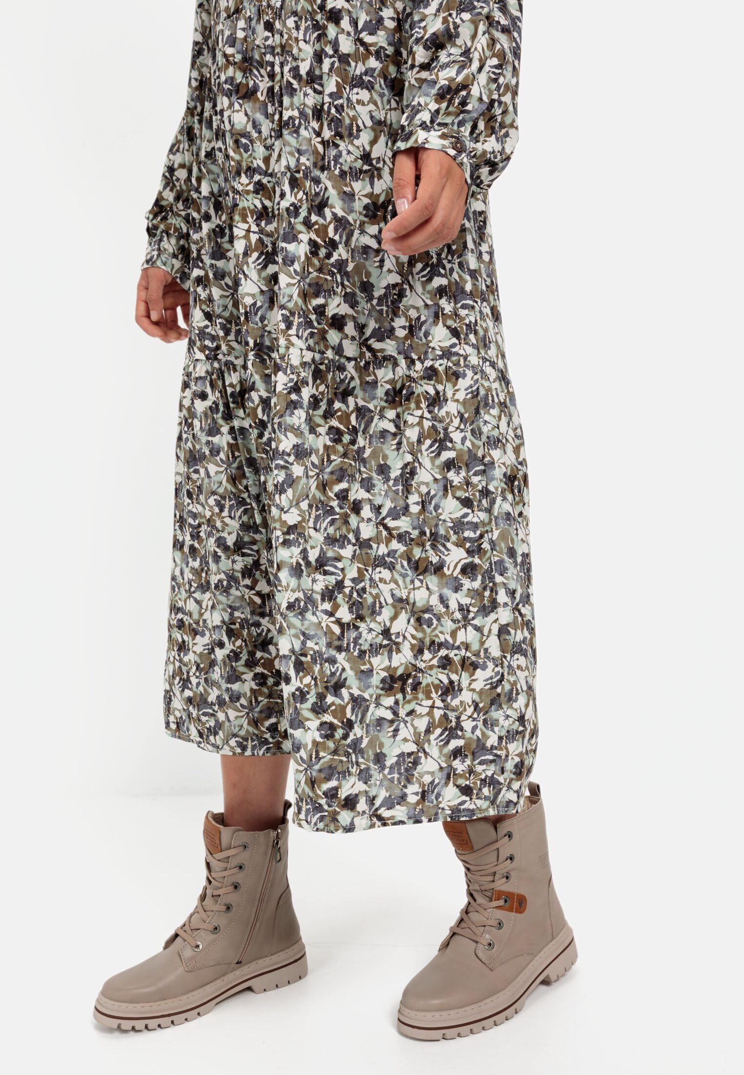 camel active Damen Schlupfkleid mit Langen Ärmeln