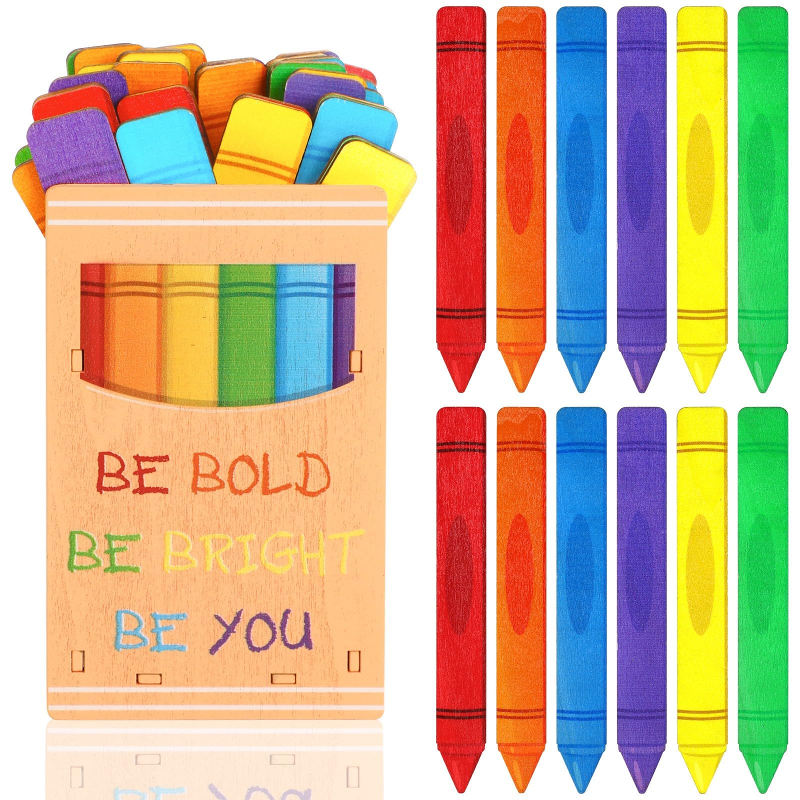 JANYUN 37 Pcs Back to School Flip Name Sticks Crayon Talking Flip Name Sticks with Pencil Holder for Student Grouping Teacher Educational Learning Supplies School Classroom Management Tools